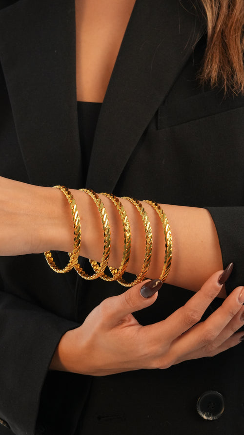 22 Ayar Altın Görünümlü Adana Burması Bilezik