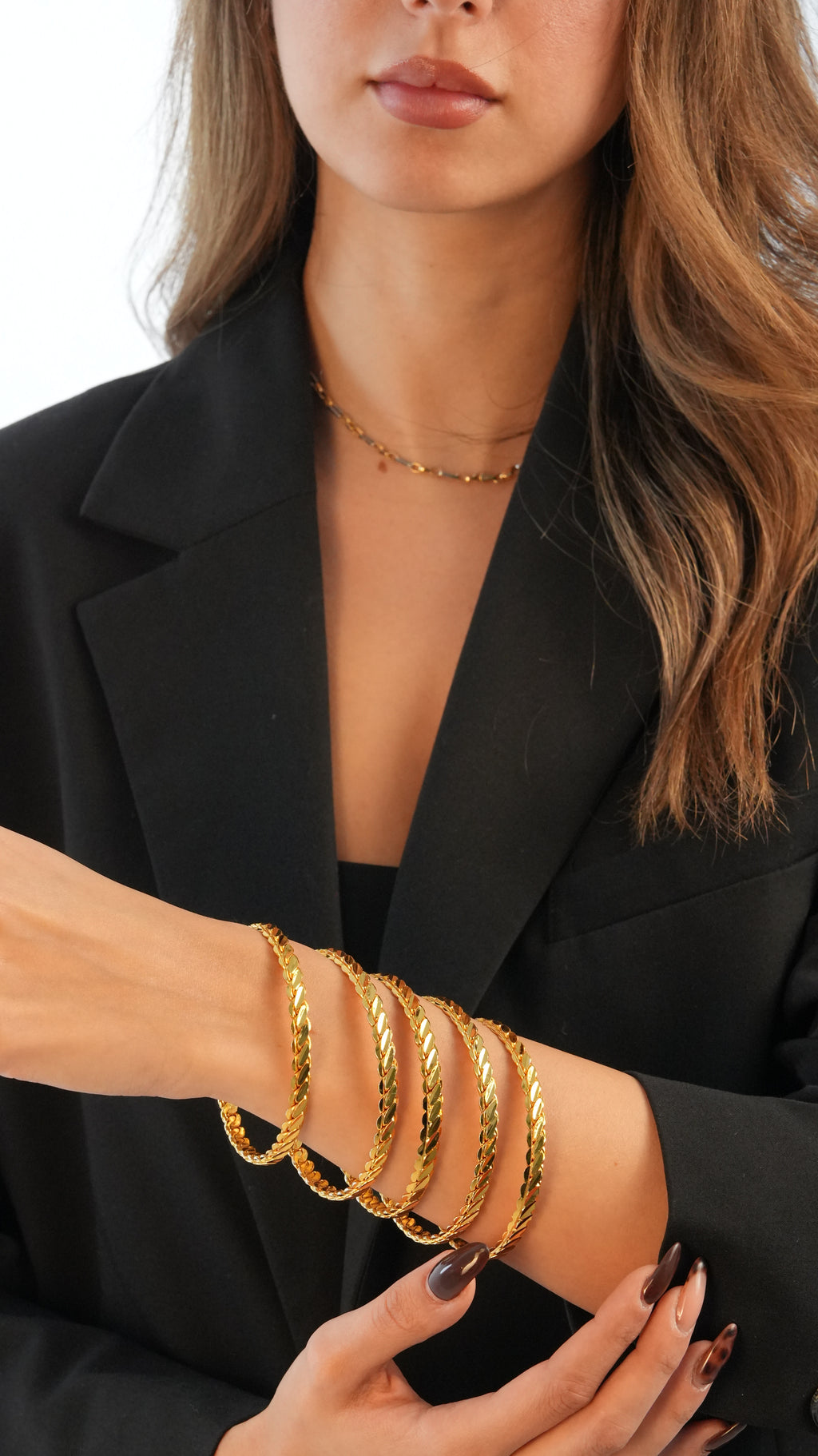 22 Ayar Altın Görünümlü Adana Burması Model Bilezik – 3'lü Set