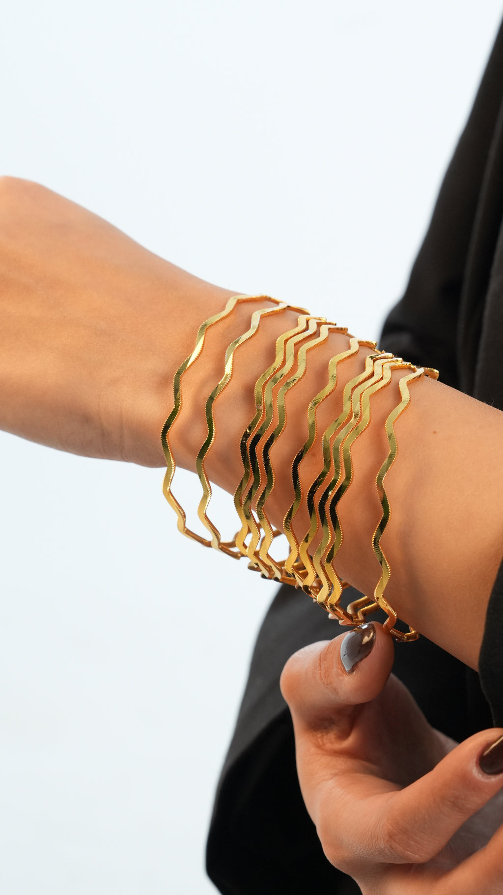 22 Ayar Altın Görünümlü Zigzag Ajda Bilezik