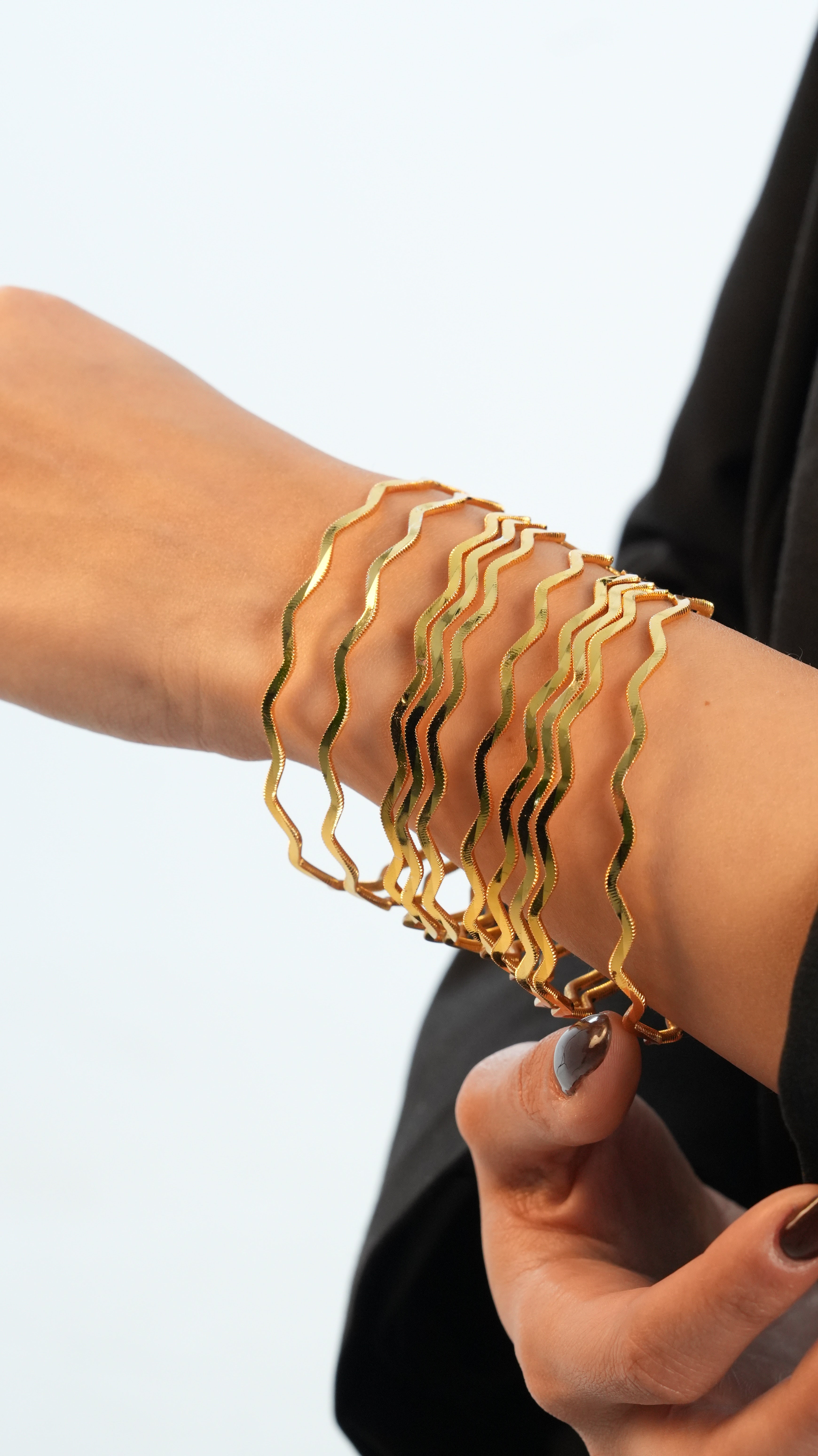 22 Ayar Altın Görünümlü Zigzag Ajda Bilezik