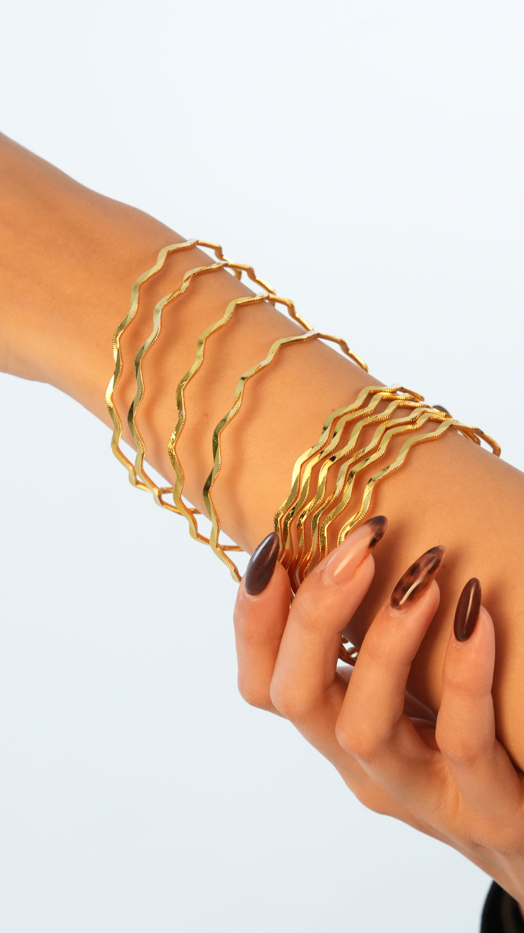 22 Ayar Altın Görünümlü Zigzag Ajda Bilezik