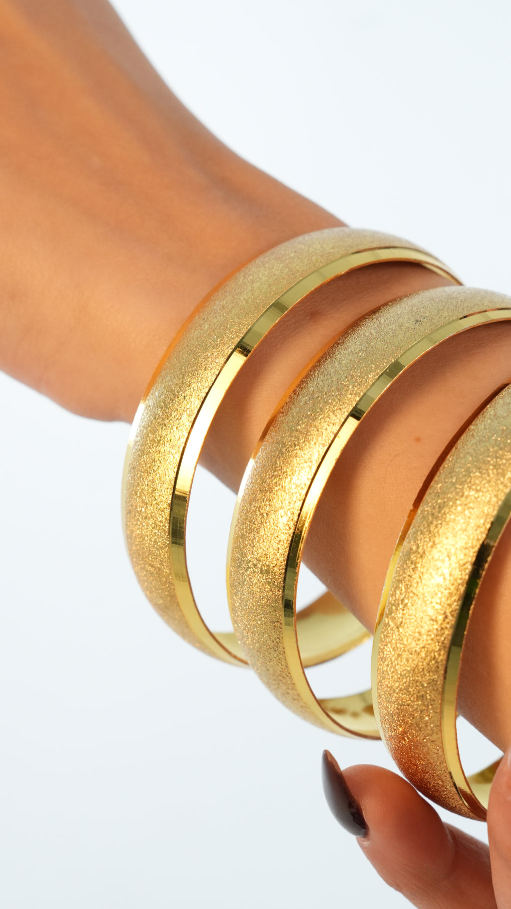 22 Ayar Altın Görünümlü Pus Model Bilezik – 3'lü Set