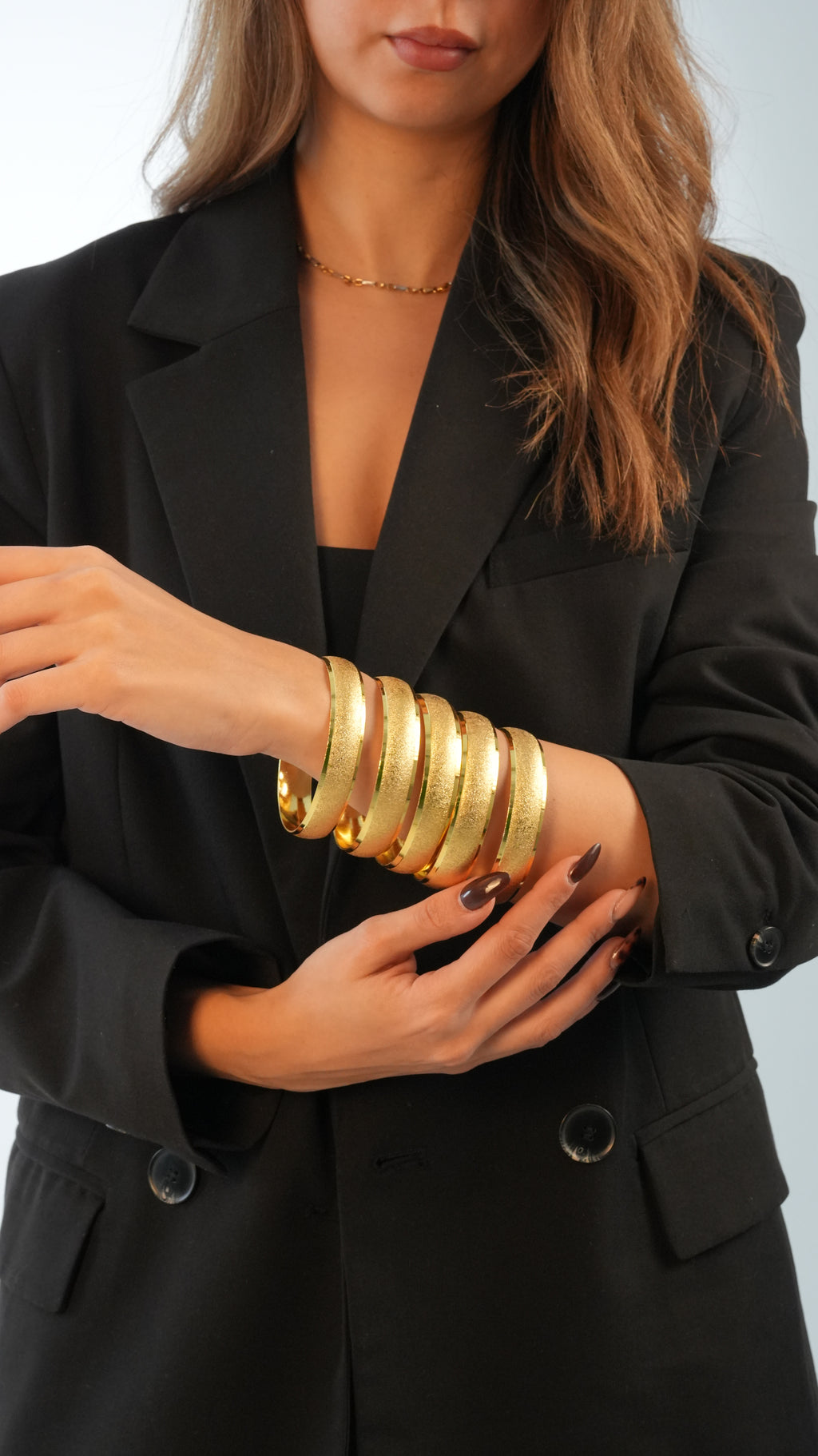 22 Ayar Altın Görünümlü Pus Model Bilezik – 3'lü Set