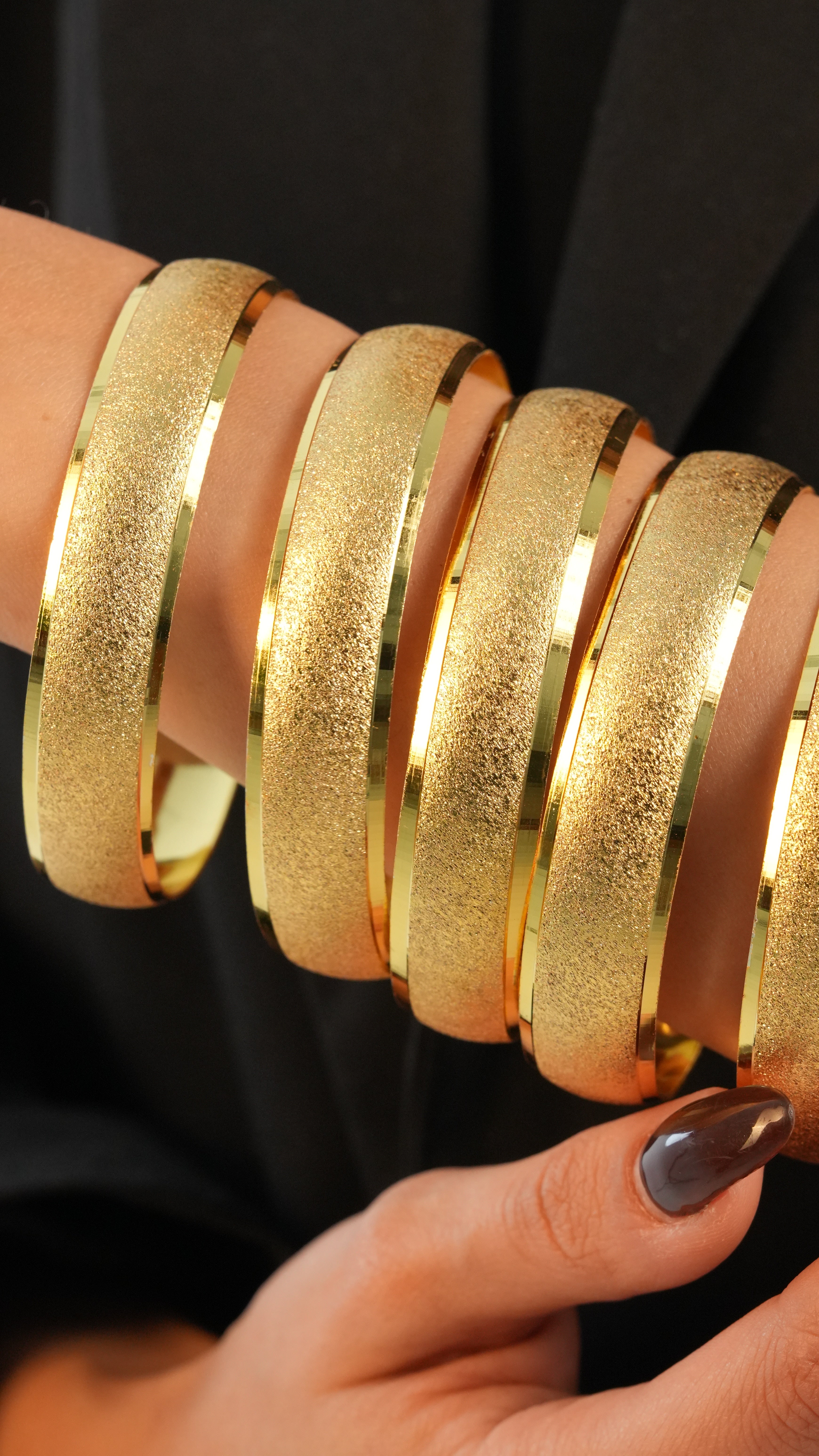 22 Ayar Altın Görünümlü Pus Model Bilezik – 3'lü Set