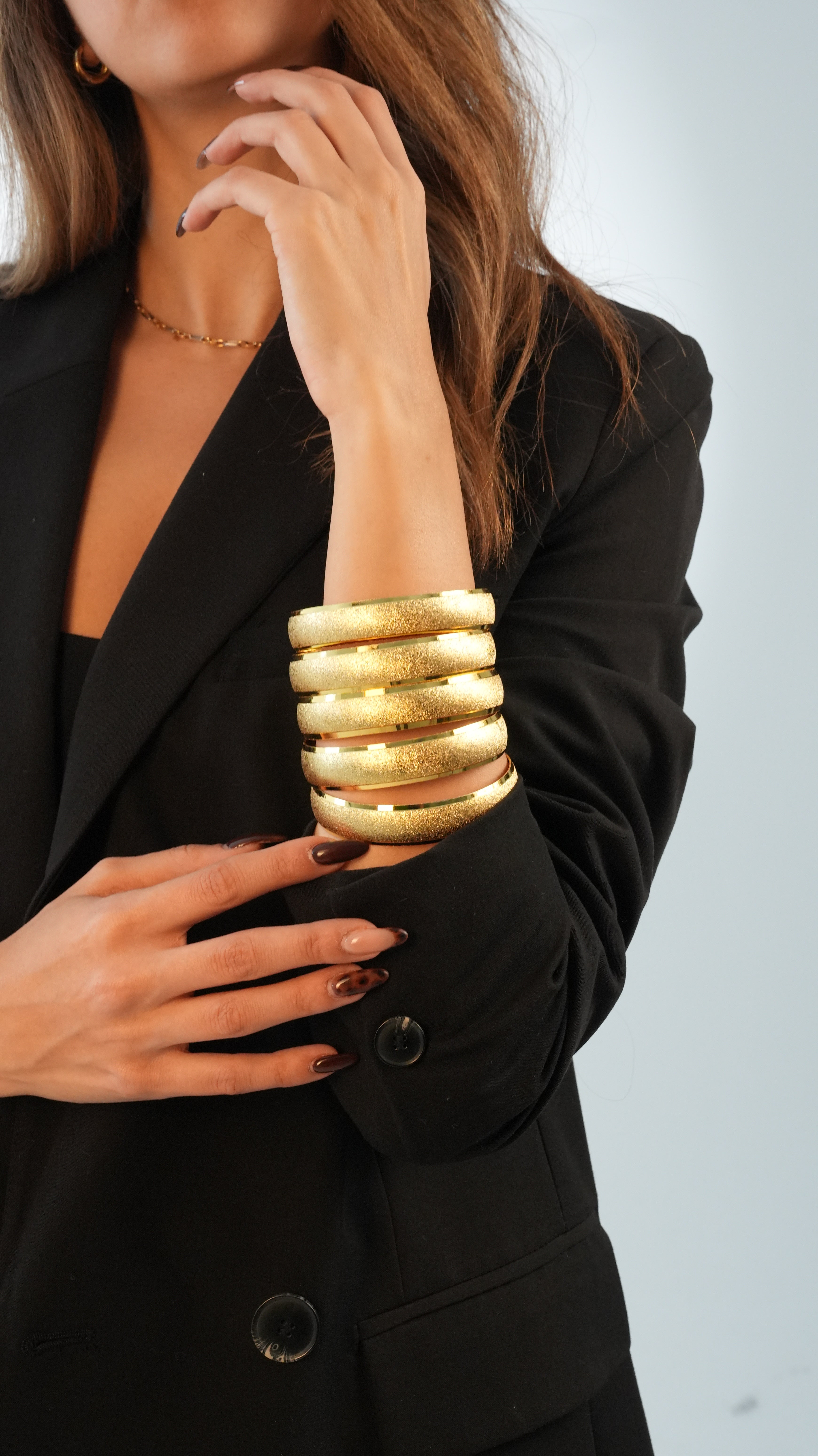 22 Ayar Altın Görünümlü Pus Model Bilezik