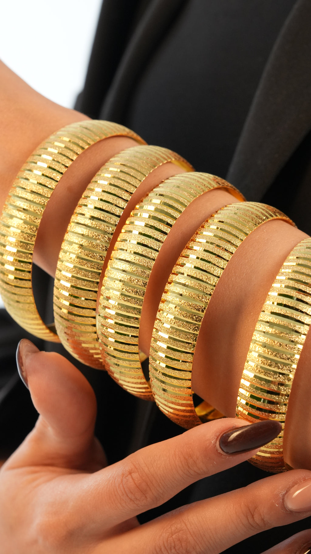 22 Ayar Altın Görünümlü Lazer Kesme Bilezik