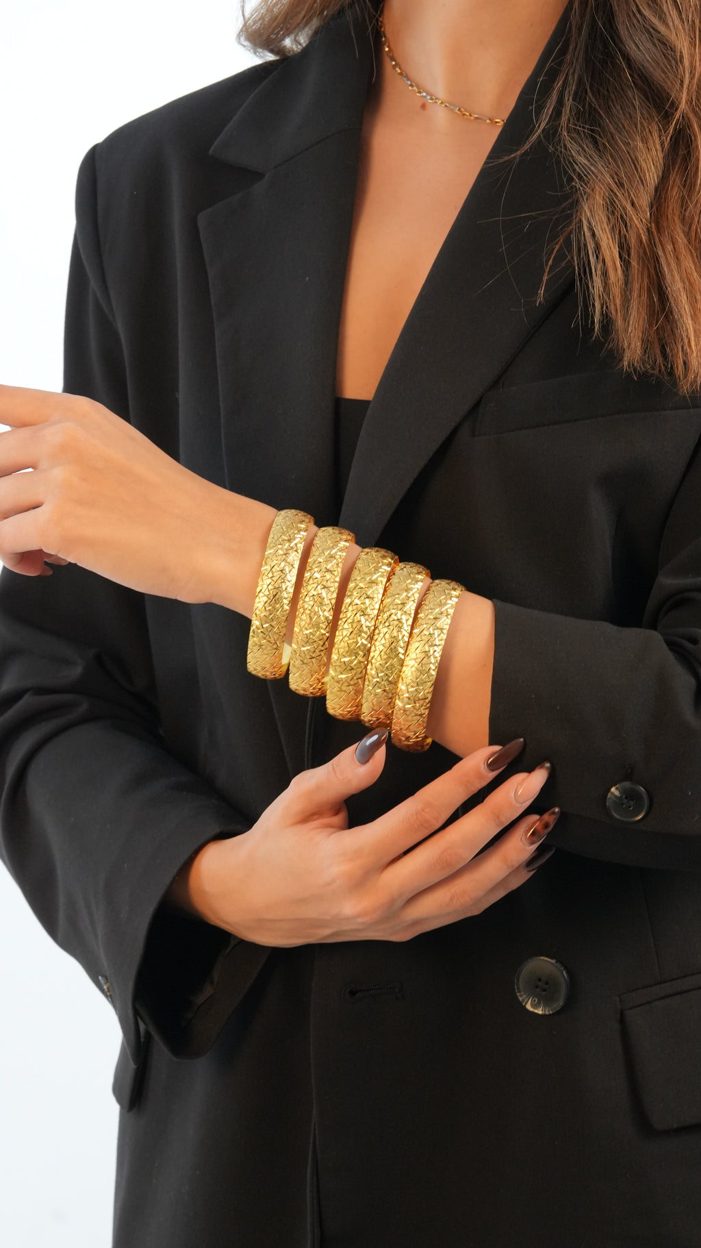 22 Ayar Altın Görünümlü Cam Kırığı Model Bilezik