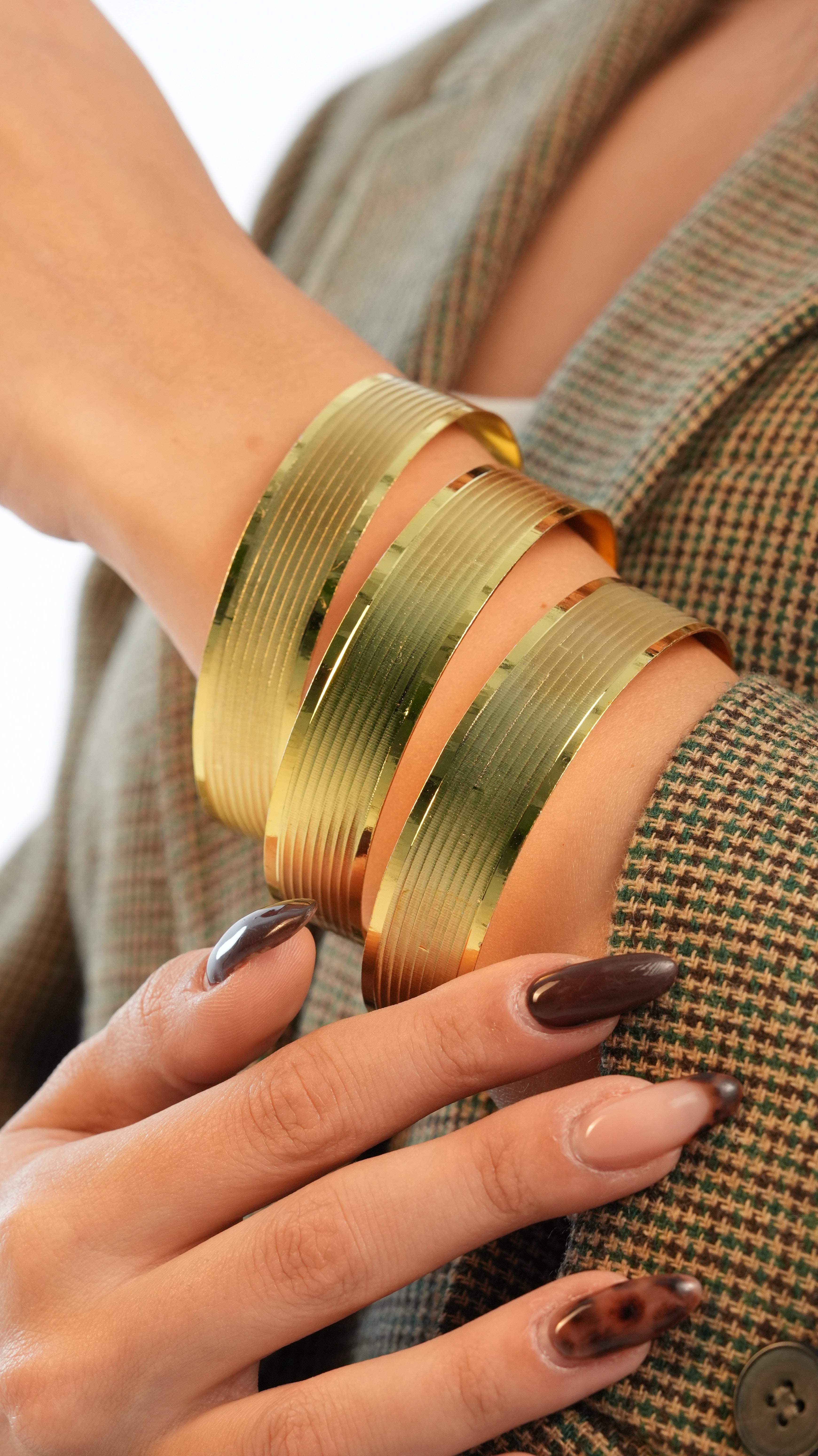 22 Ayar Altın Görünümlü Trabzon Model Bilezik – 3'lü Set