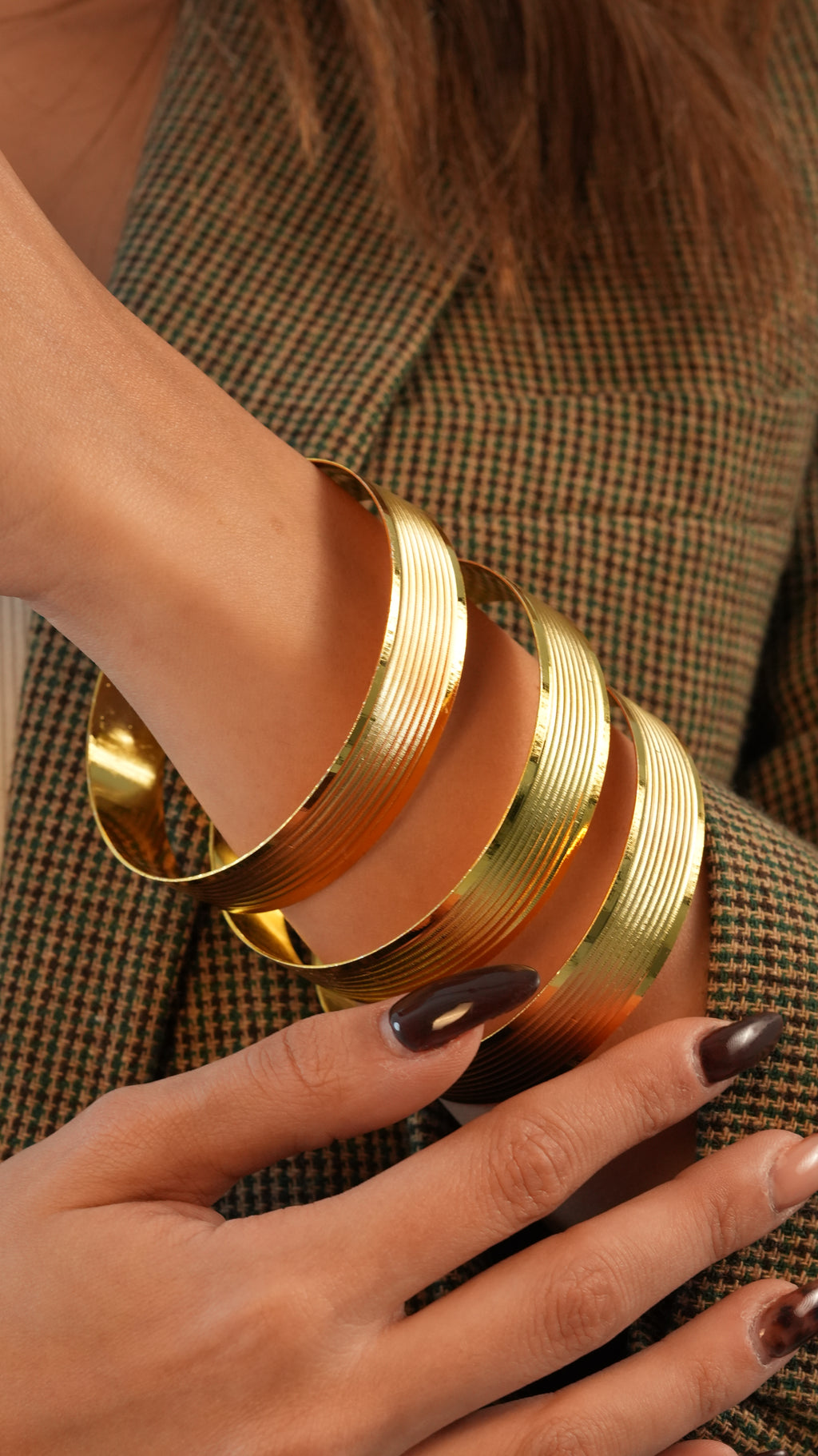 22 Ayar Altın Görünümlü Trabzon Model Bilezik – 3'lü Set