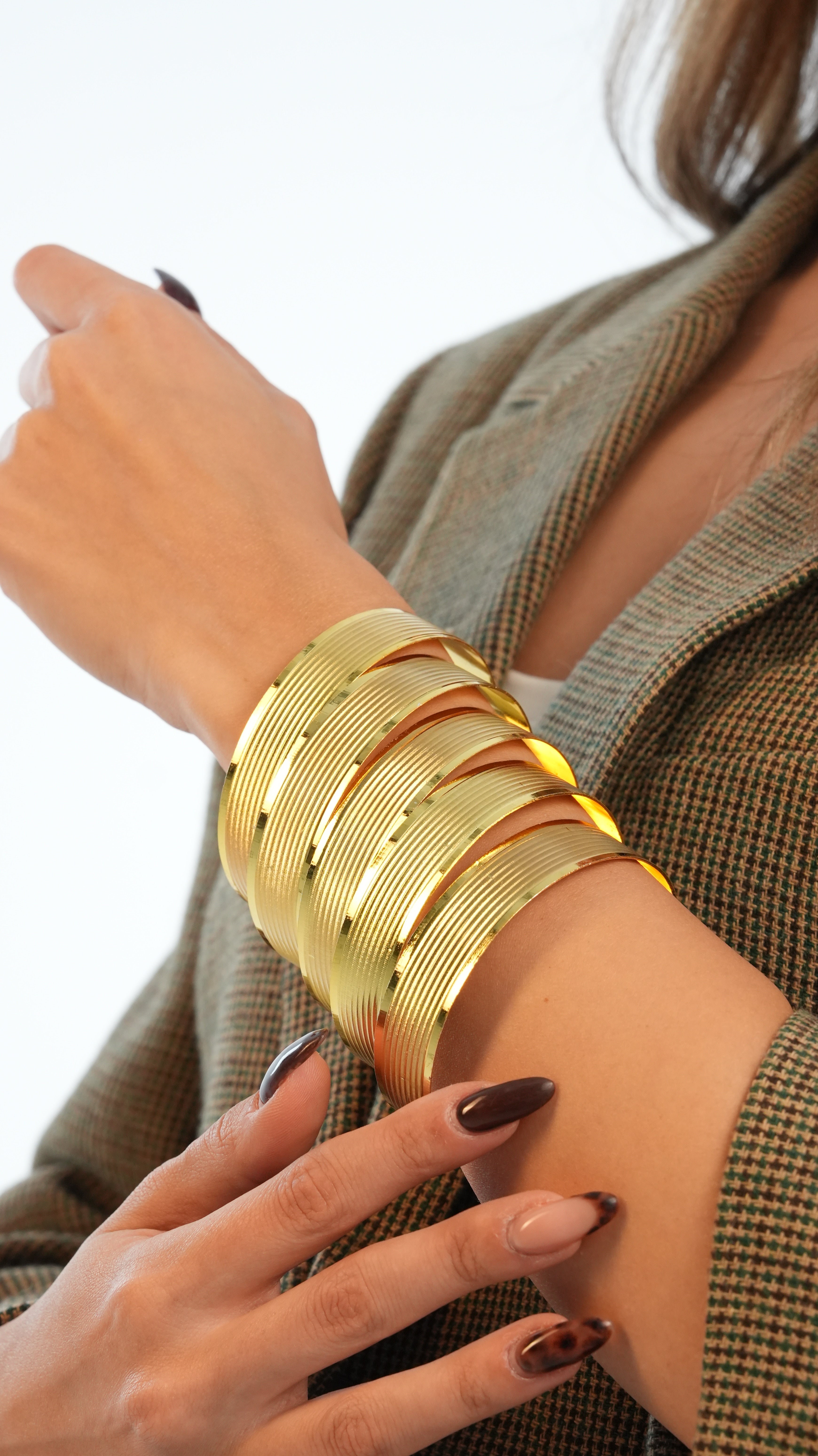 22 Ayar Altın Görünümlü Trabzon Model Bilezik – 3'lü Set