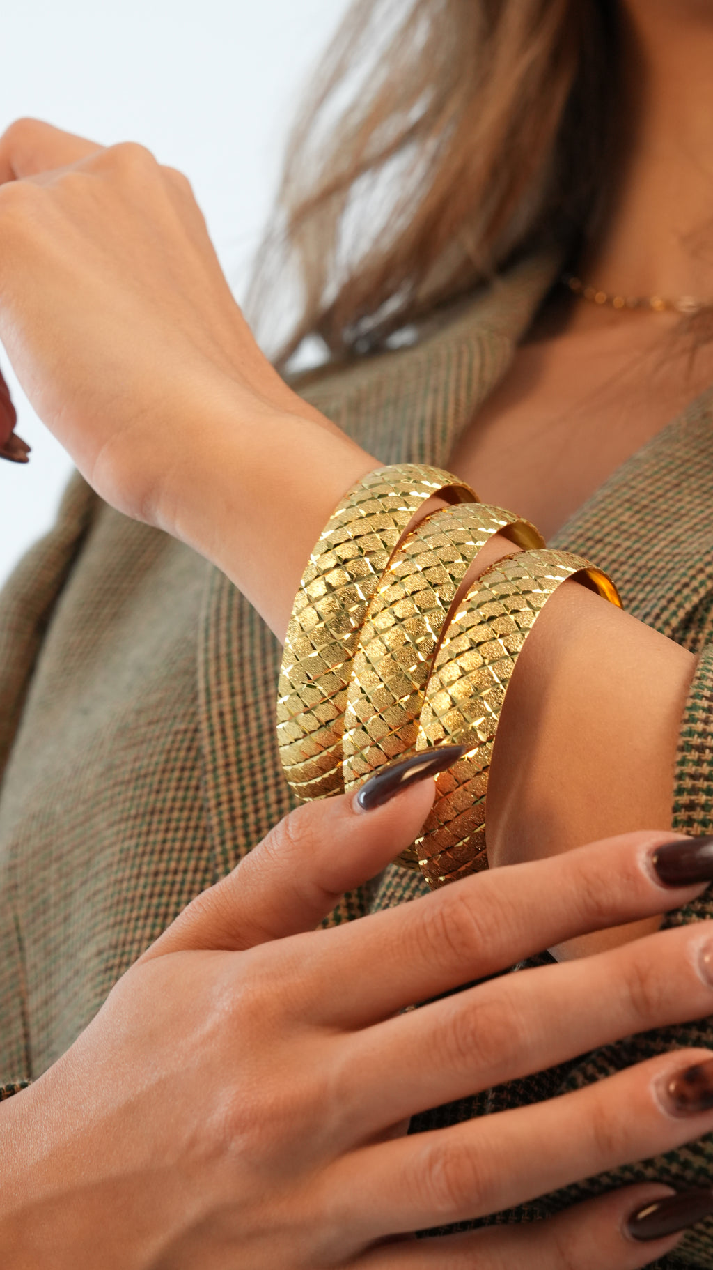 22 Ayar Altın Görünümlü Prenses Model Bilezik – 3'lü Set