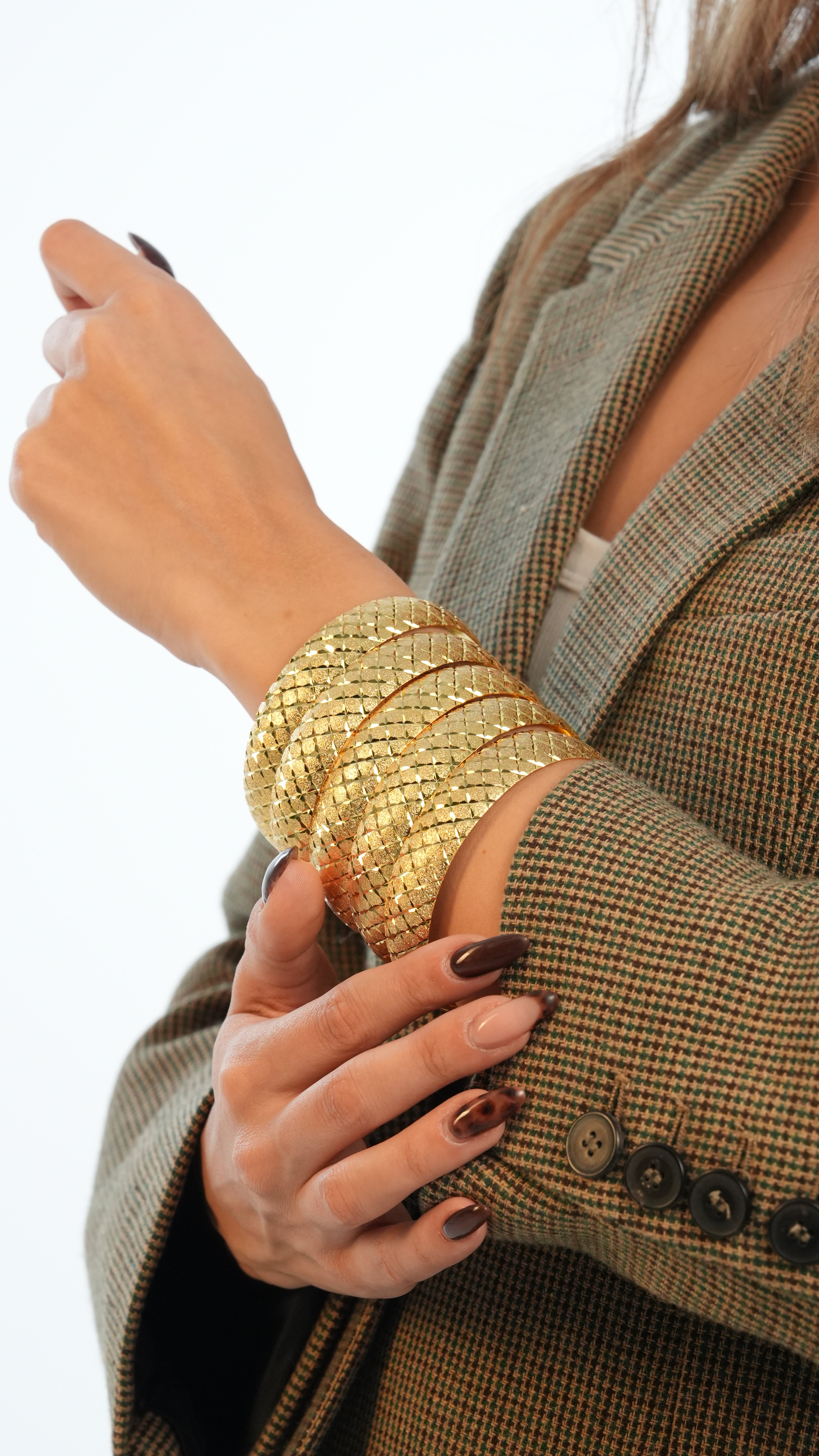 22 Ayar Altın Görünümlü Prenses Model Bilezik – 3'lü Set