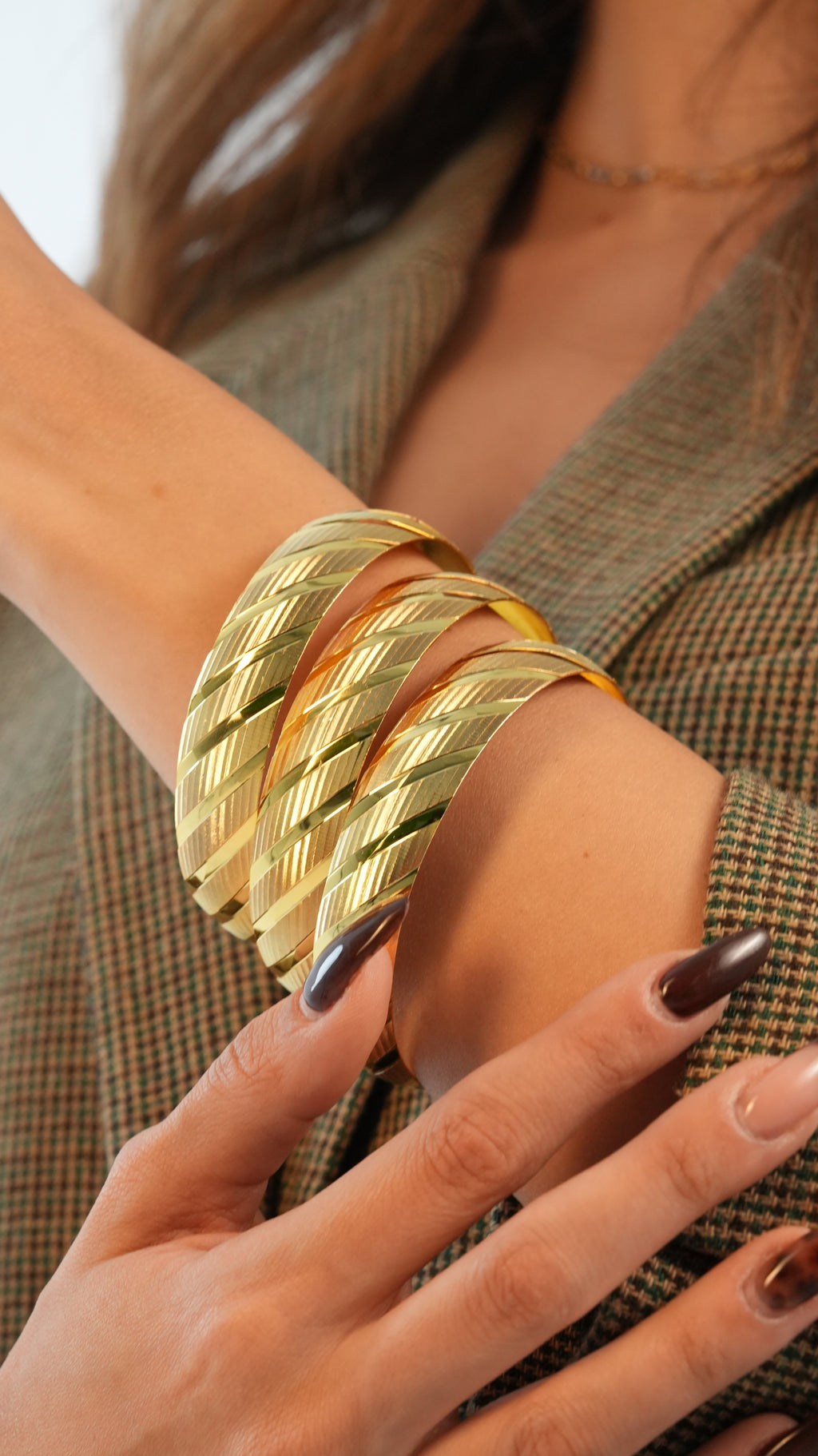 22 Ayar Altın Görünümlü Meltem Model Bilezik – 3'lü Set