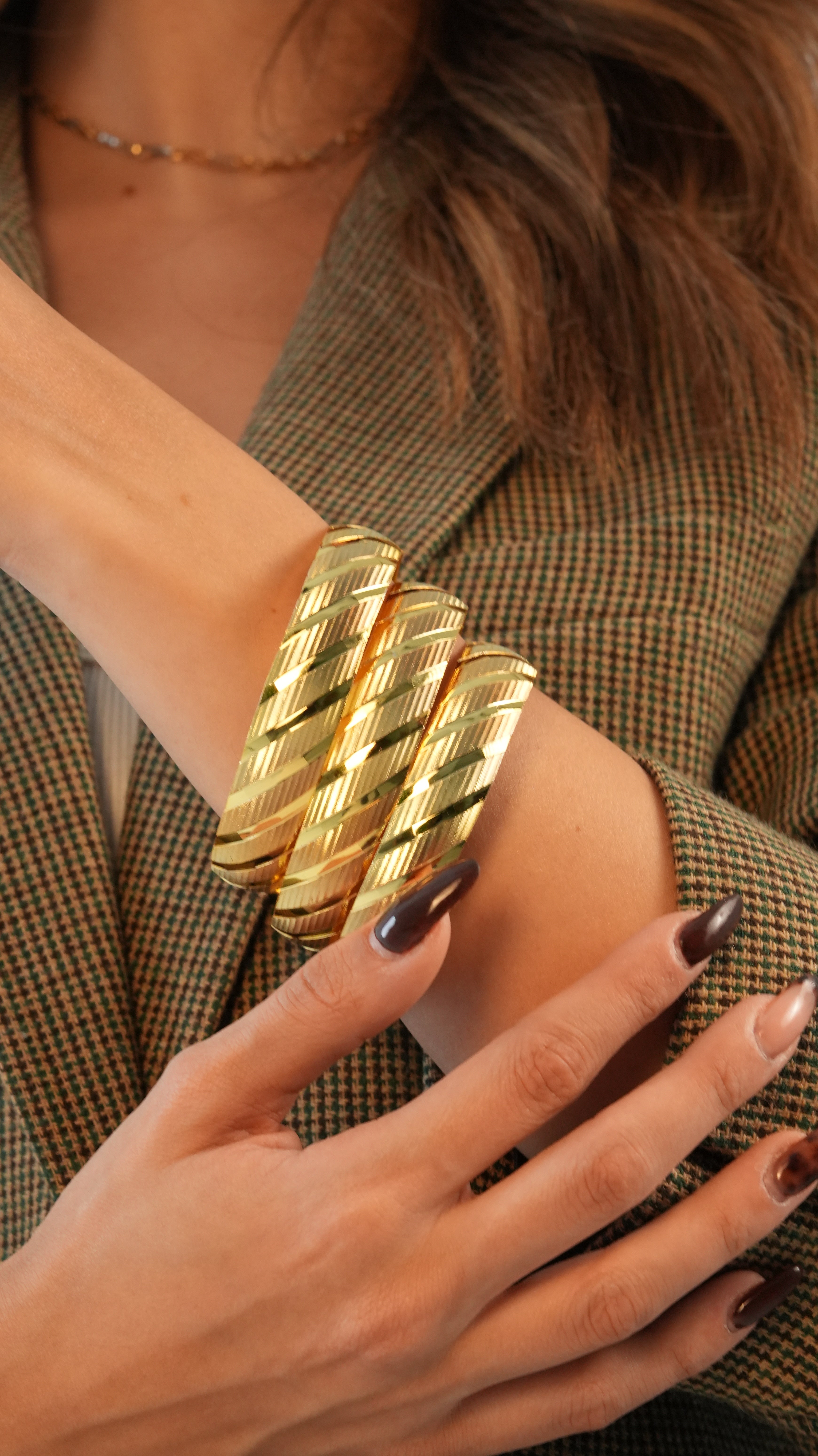 22 Ayar Altın Görünümlü Meltem Model Bilezik