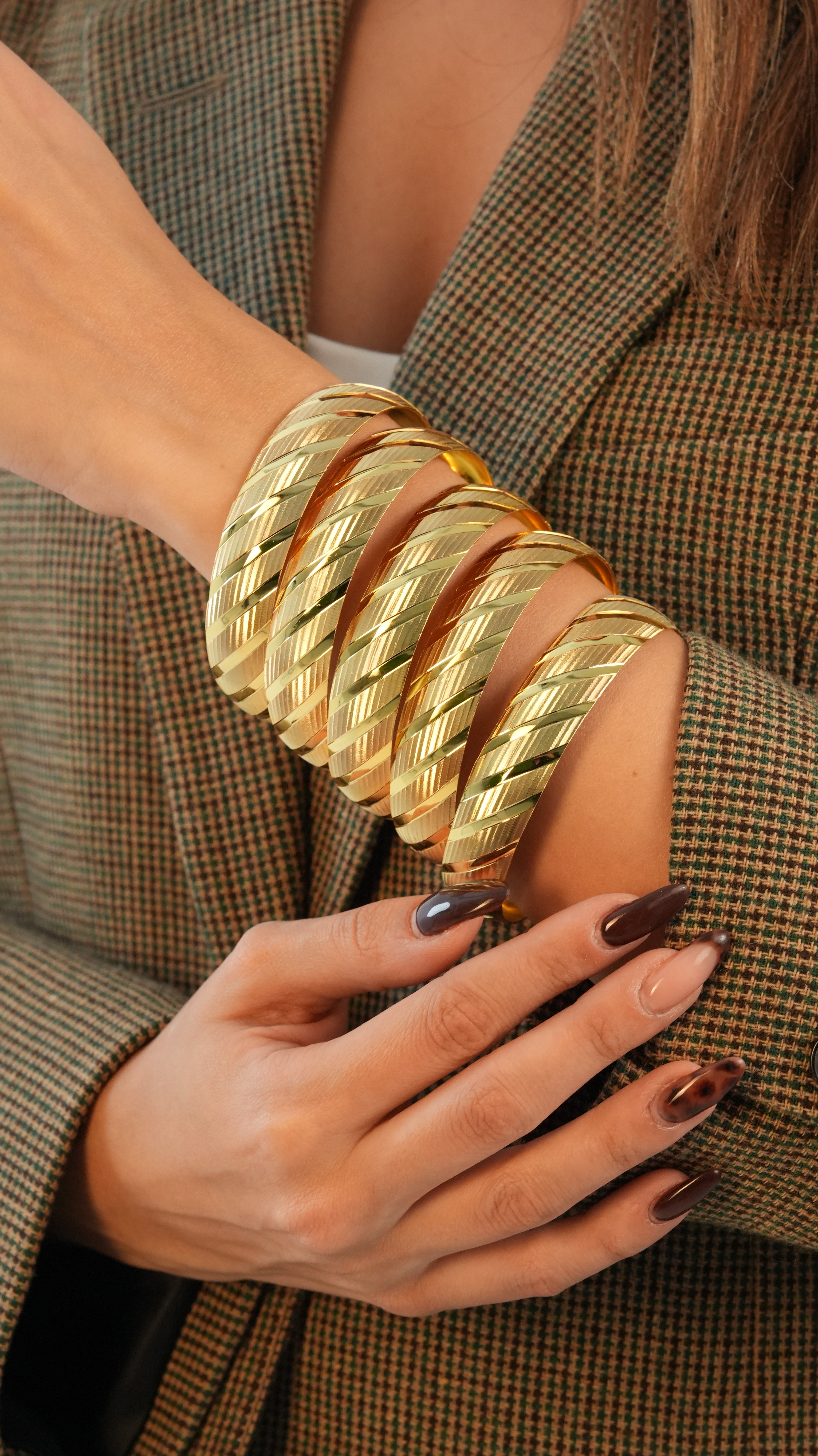 22 Ayar Altın Görünümlü Meltem Model Bilezik – 3'lü Set