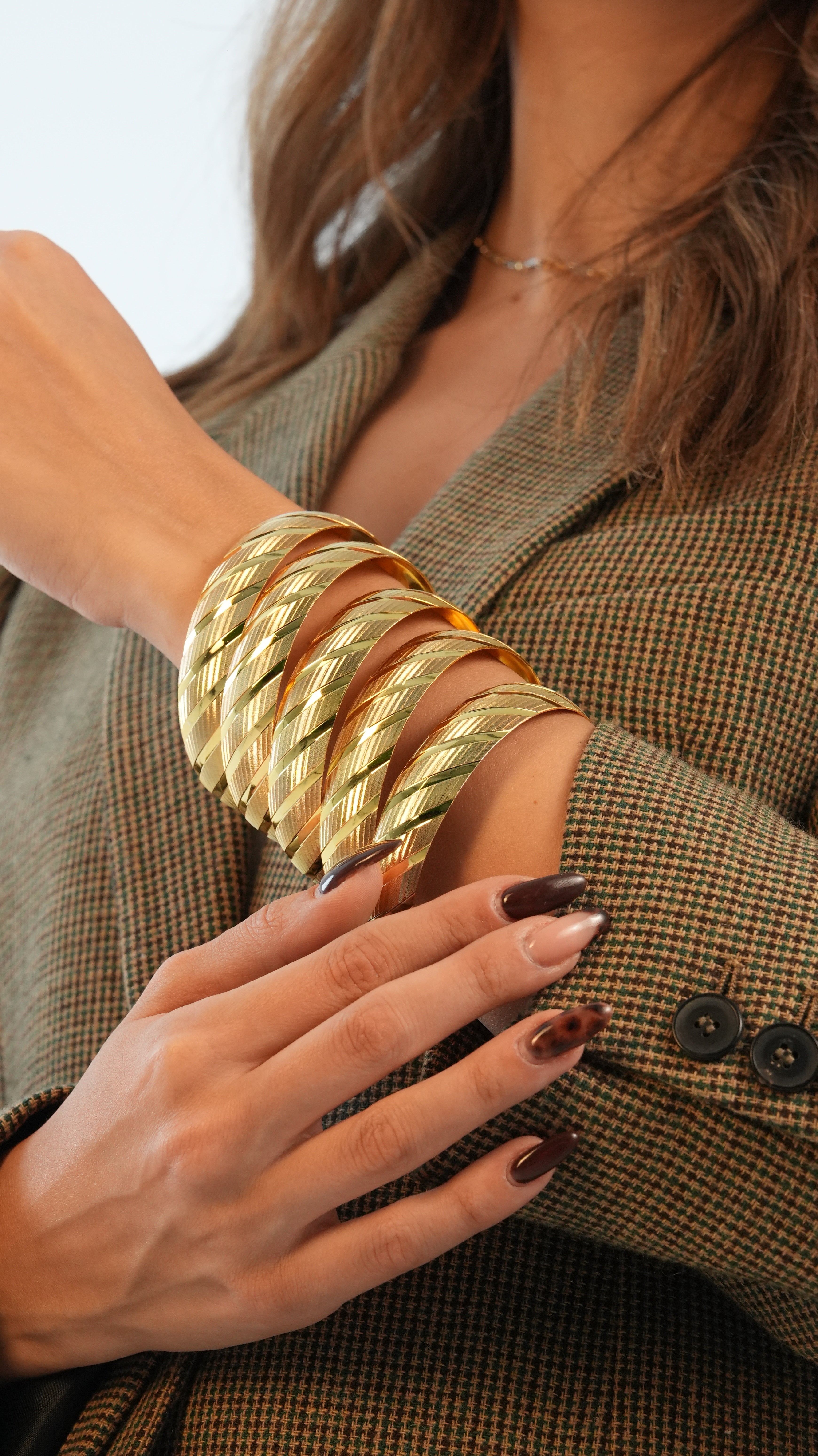 22 Ayar Altın Görünümlü Meltem Model Bilezik – 3'lü Set