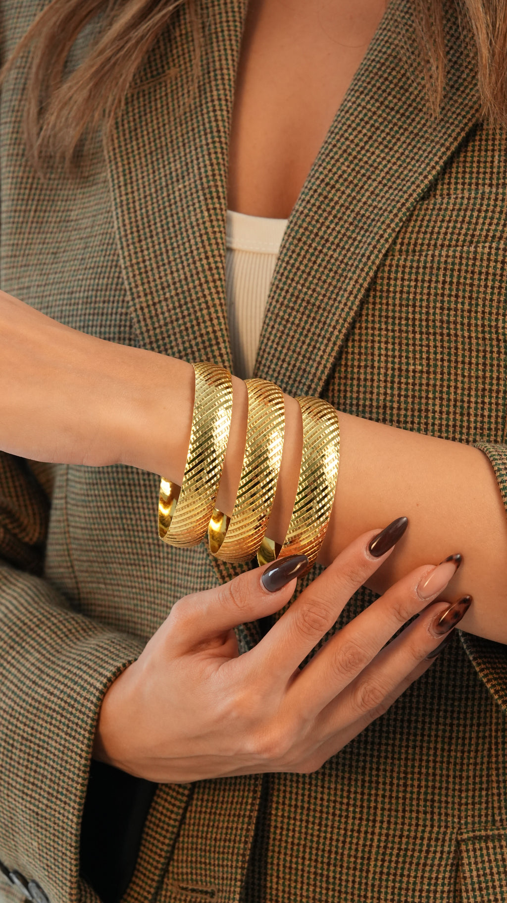 22 Ayar Altın Görünümlü Simsarmal Model Bilezik