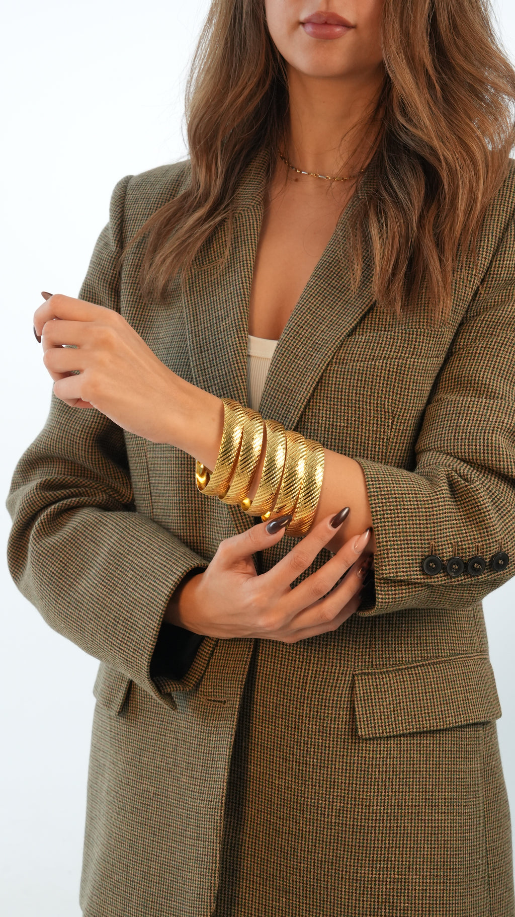 22 Ayar Altın Görünümlü Simsarmal Model Bilezik – 3'lü Set