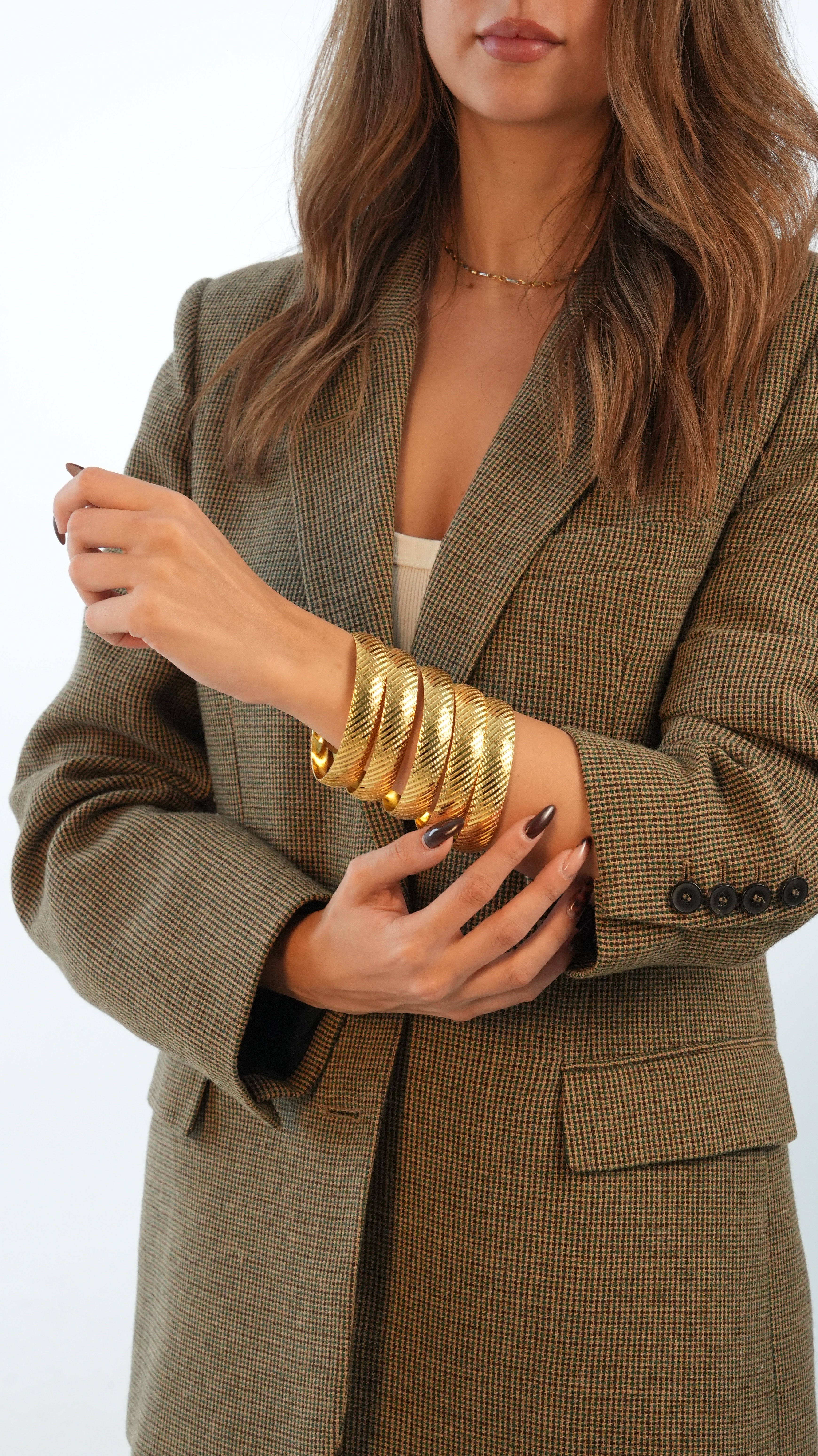 22 Ayar Altın Görünümlü Simsarmal Model Bilezik – 3'lü Set