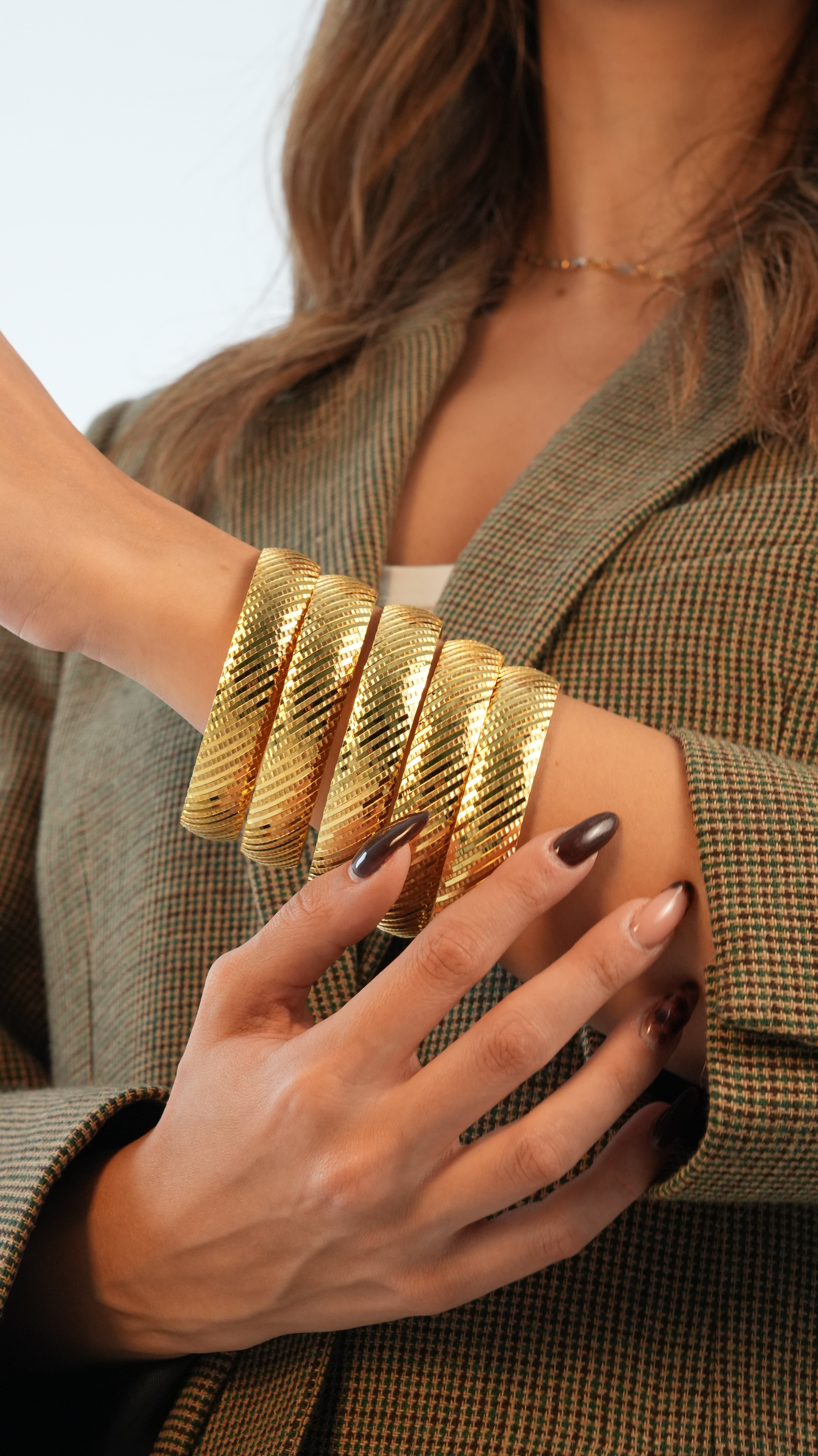 22 Ayar Altın Görünümlü Simsarmal Model Bilezik – 3'lü Set